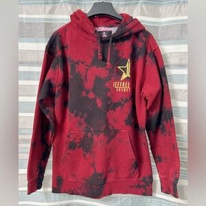 Jeffree Star Red & Black Tie-Dye Hoodie - Men’s Casual Pullover